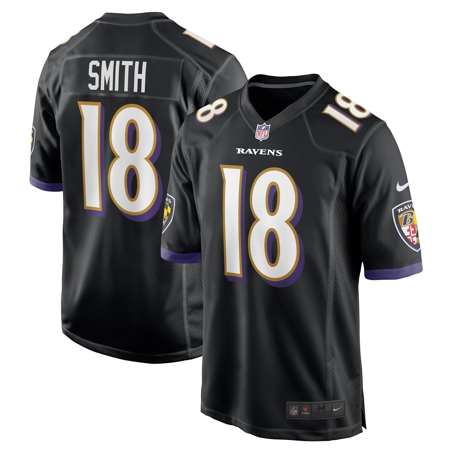Baltimore Ravens Roquan Smith Black Alternate Game Jersey football jersey product view 1