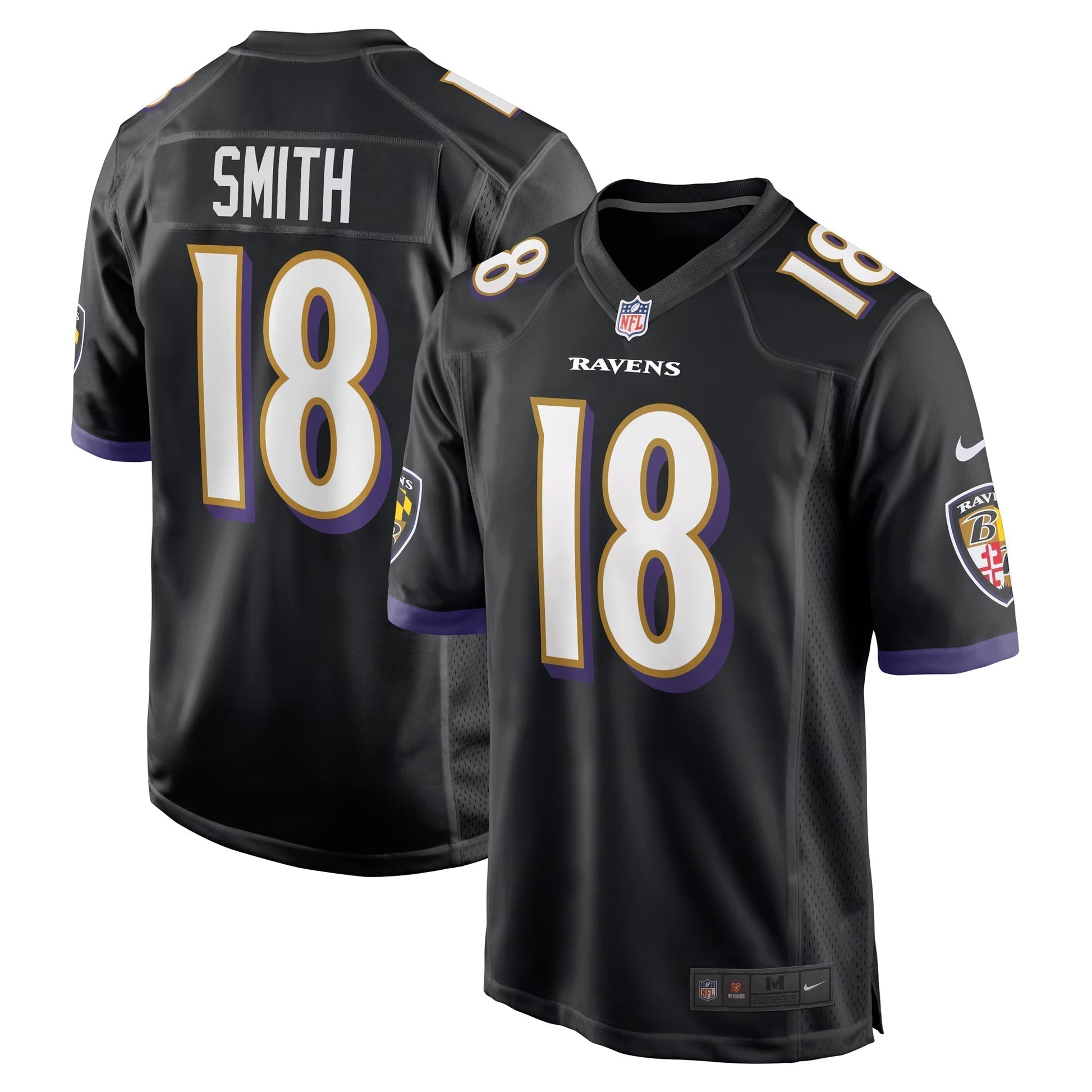 Baltimore Ravens Roquan Smith Black Alternate Game Jersey football jersey product view 1