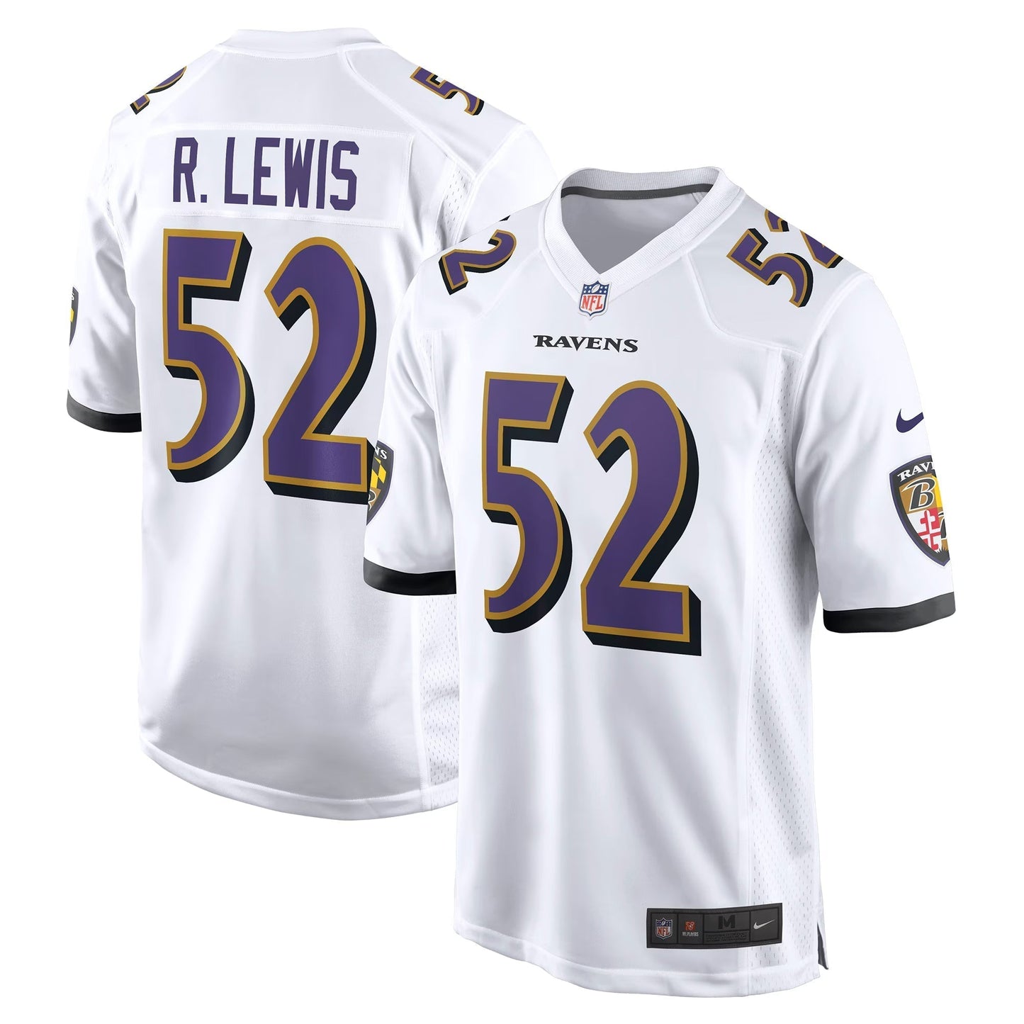 Baltimore Ravens Ray Lewis White Retired Player Game Jersey football jersey product view 1