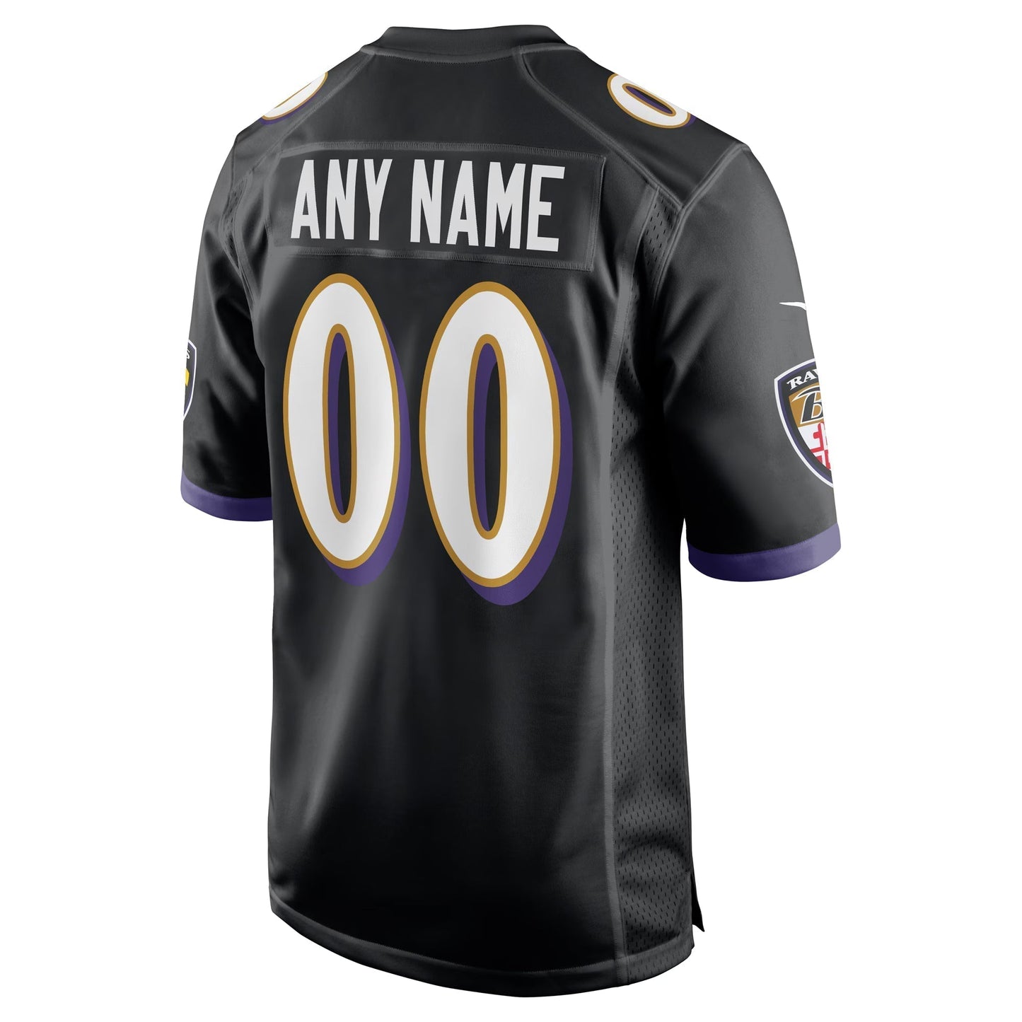 Baltimore Ravens Black Alternate Custom Game Jersey football jersey product view 3