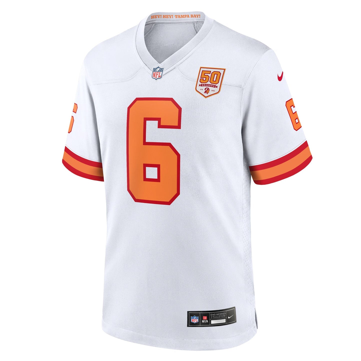 76 Tampa Bay Buccaneers Baker Mayfield White 50th Season Game Jersey football jersey product view 1