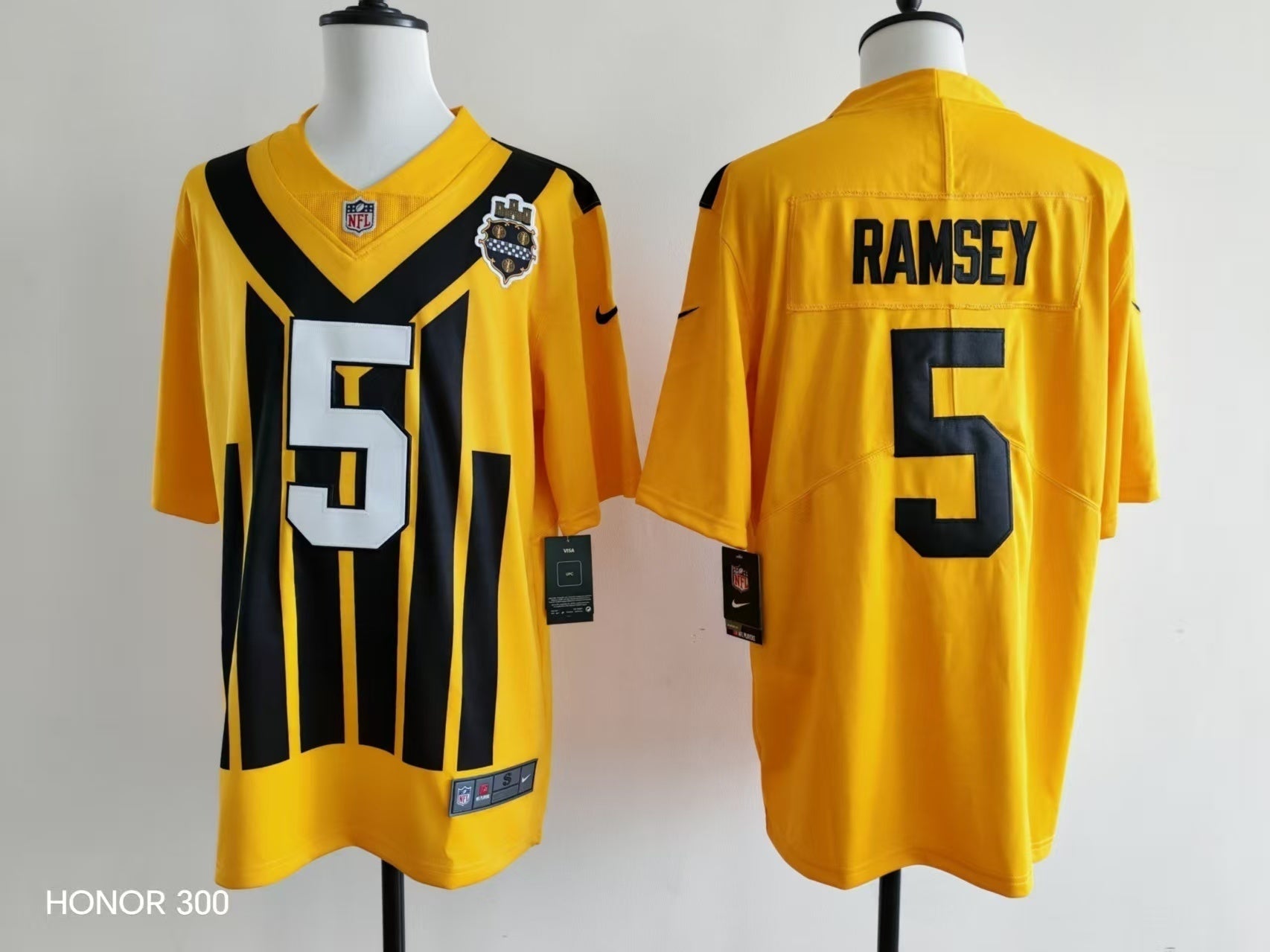 Men's Pittsburgh Steelers Jalen Ramsey Jersey - Retro Yellow-1 football jersey product view 1