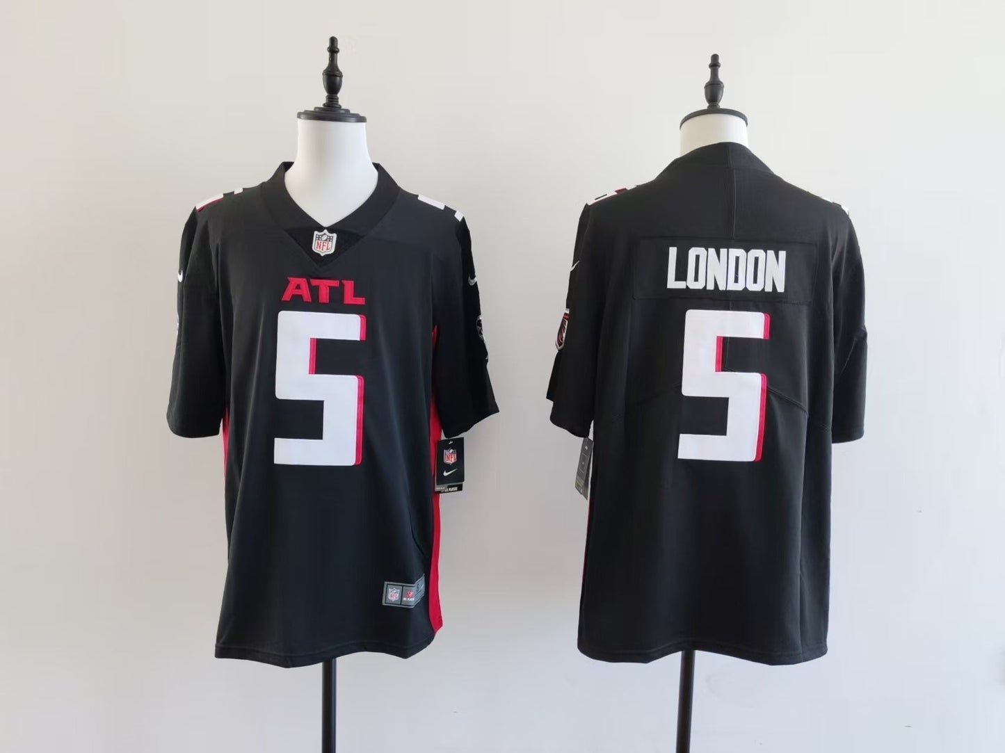 Men's Atlanta Falcons Drake London Jersey-Black football jersey product view 1