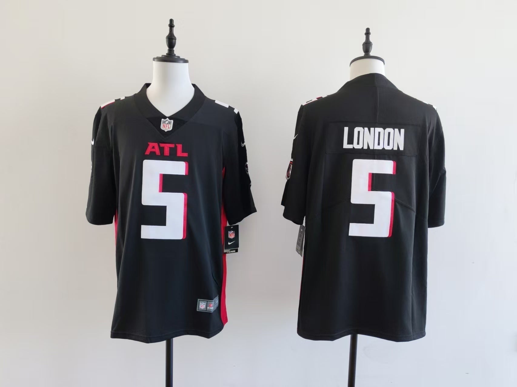 Men's Atlanta Falcons Drake London Jersey-Black football jersey product view 1