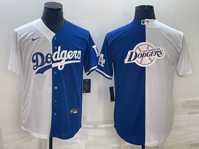 Men's Los Angeles Dodgers White/Blue Replica Baseball Jersey baseball jersey product view 1