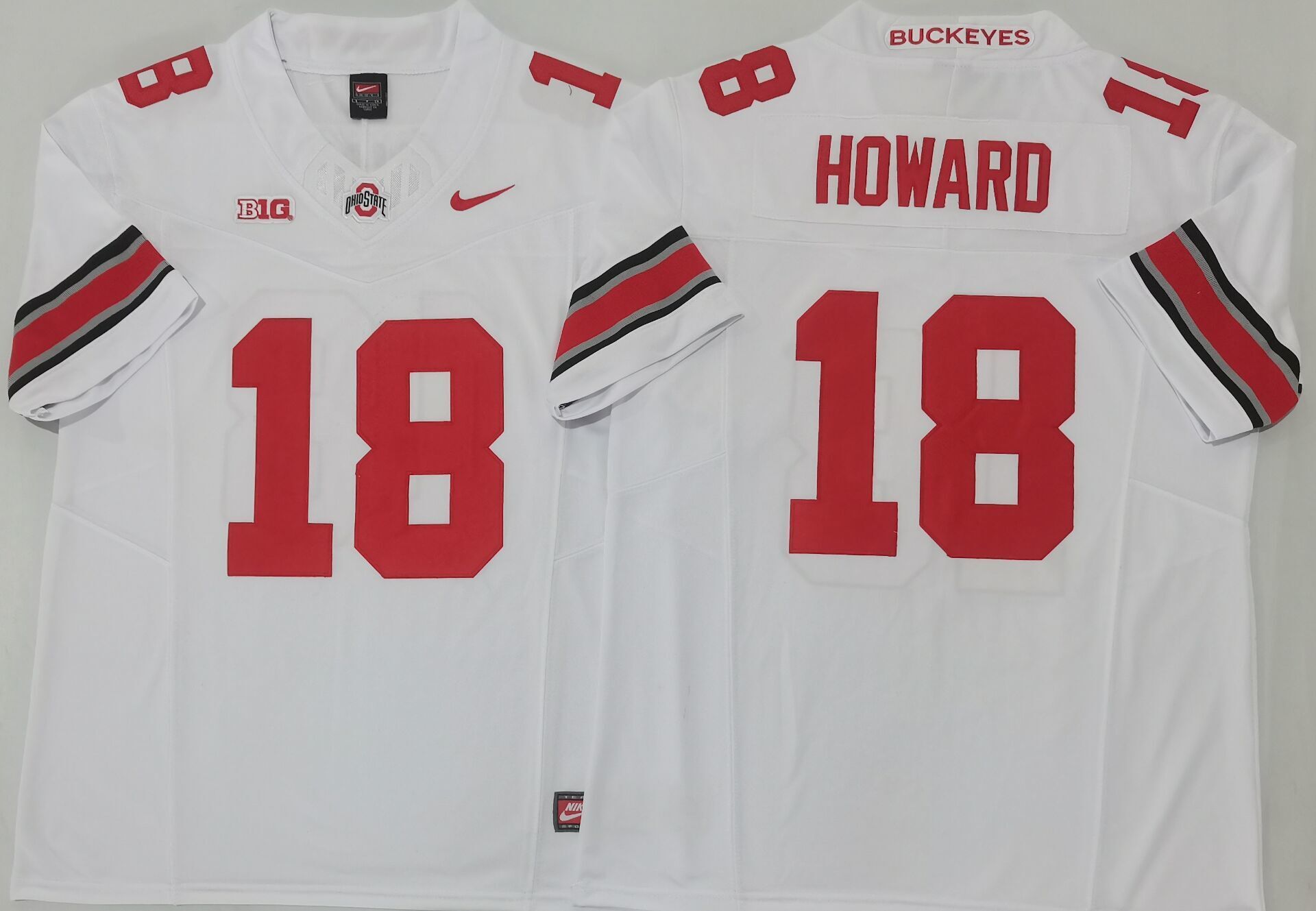 Men's Ohio State Buckeyes Will Howard #18 White Player Jersey sports jersey product view 1