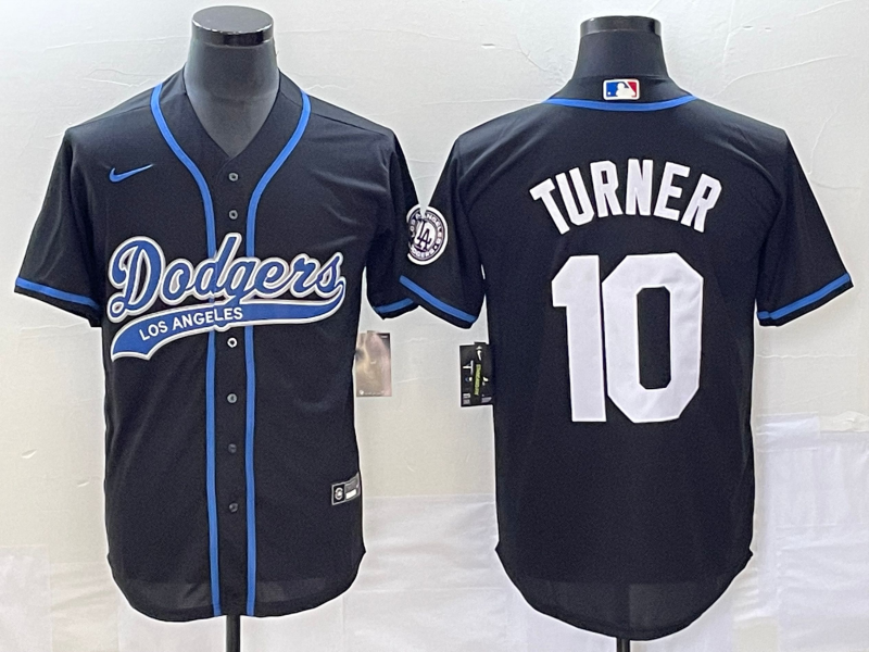 Men's Los Angeles Dodgers Justin Turner Black Player Jersey Joint Edition baseball jersey product view 1