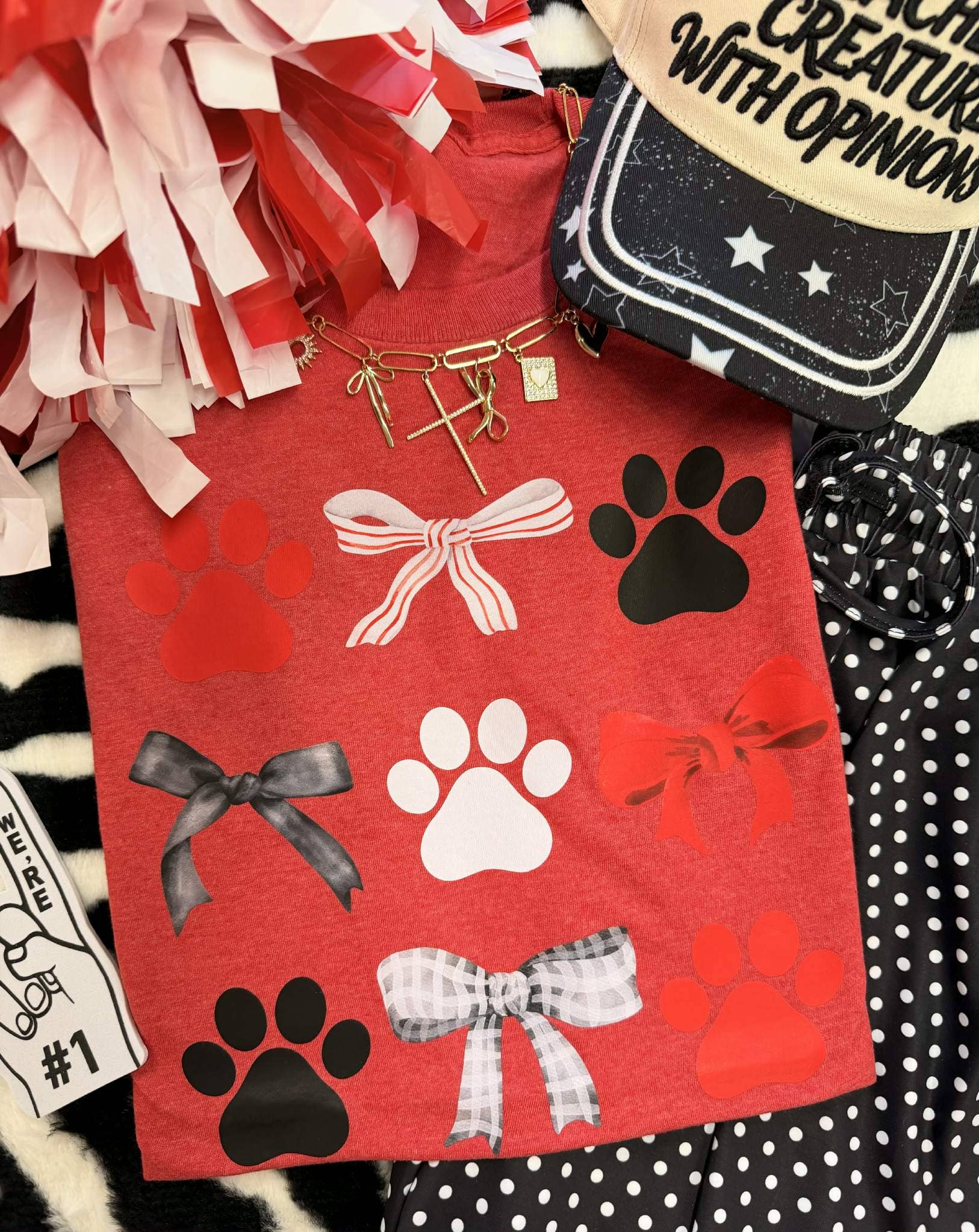 Red Paws & Bows Tee Unisex T-shirt, Sweatshirt, Hoodie, Long Sleeve Tee - T-Shirt, Sweatshirt, Hoodie