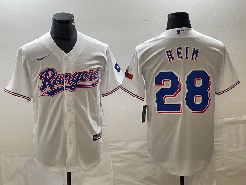 Men's Texas Rangers Jonah Heim #28 White Home Replica Player Jersey baseball jersey product view 1