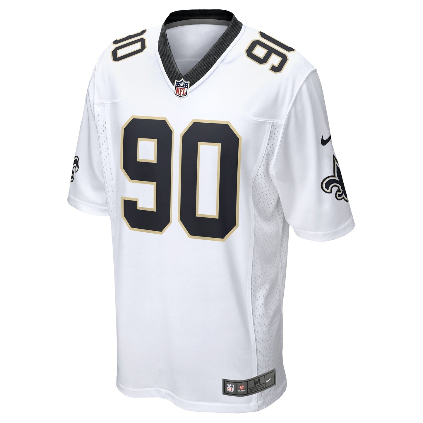 Bryan Bresee New Orleans Saints Game Jersey - White football jersey product view 2