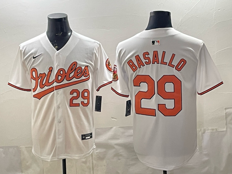 Men's Baltimore Orioles Samuel Basallo #29 White Home Limited Player Jersey baseball jersey product view 1