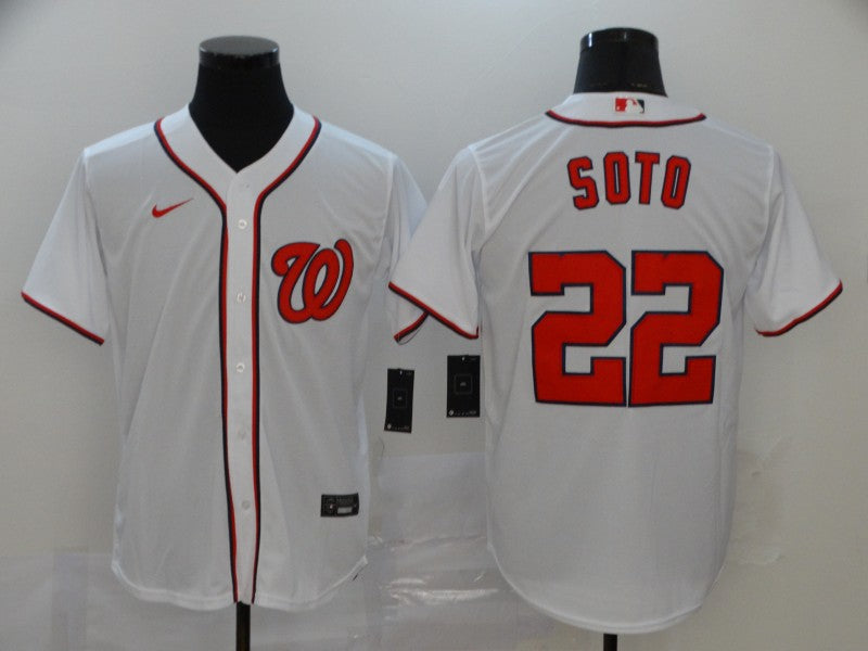 Men's Washington Nationals Juan Soto #22 White Replica Baseball Jersey1 baseball jersey product view 1