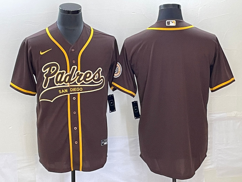 Men's San Diego Padres Brown Replica Blank Jersey Joint Edition baseball jersey product view 1