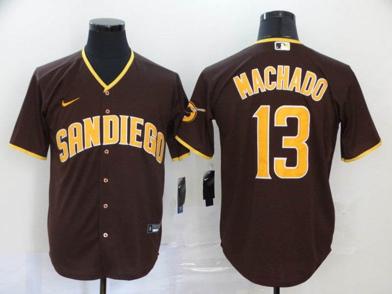 Men's San Diego Padres Manny Machado Brown Stitched Jersey baseball jersey product view 1