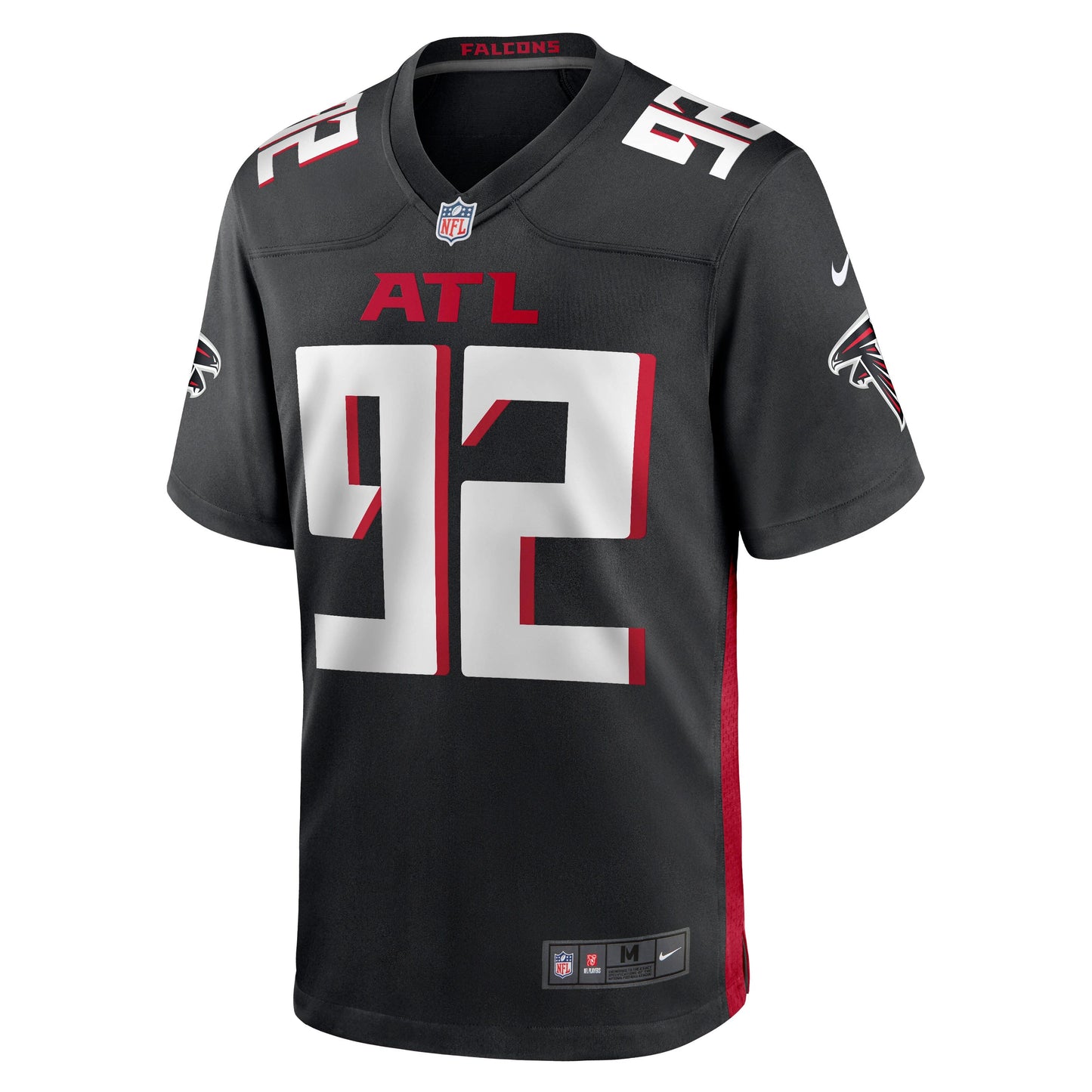Adetokunbo Ogundeji Atlanta Falcons Game Jersey - Black football jersey product view 2