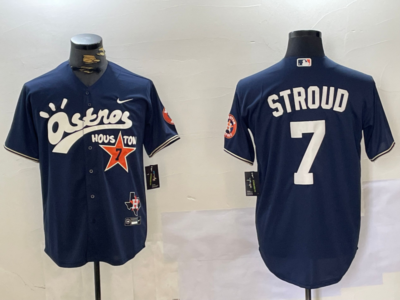 Men's Houston Astros C.J. Stroud #7 Navy Game Player Jersey baseball jersey product view 1