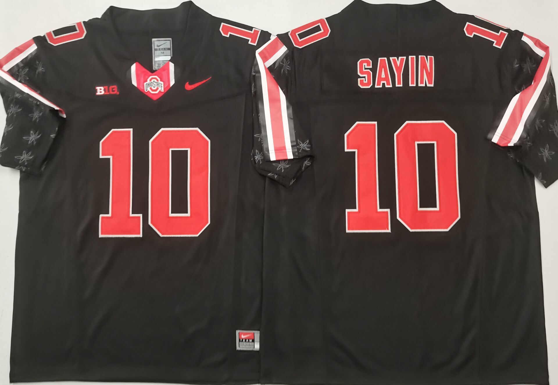Men's Ohio State Buckeyes Julian Sayin #10 Black Player Game Jersey sports jersey product view 1