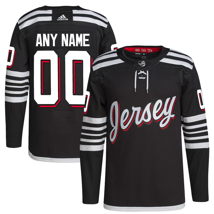 Men's New Jersey1 Devils Black Custom Team Player Jersey1 sports jersey product view 1
