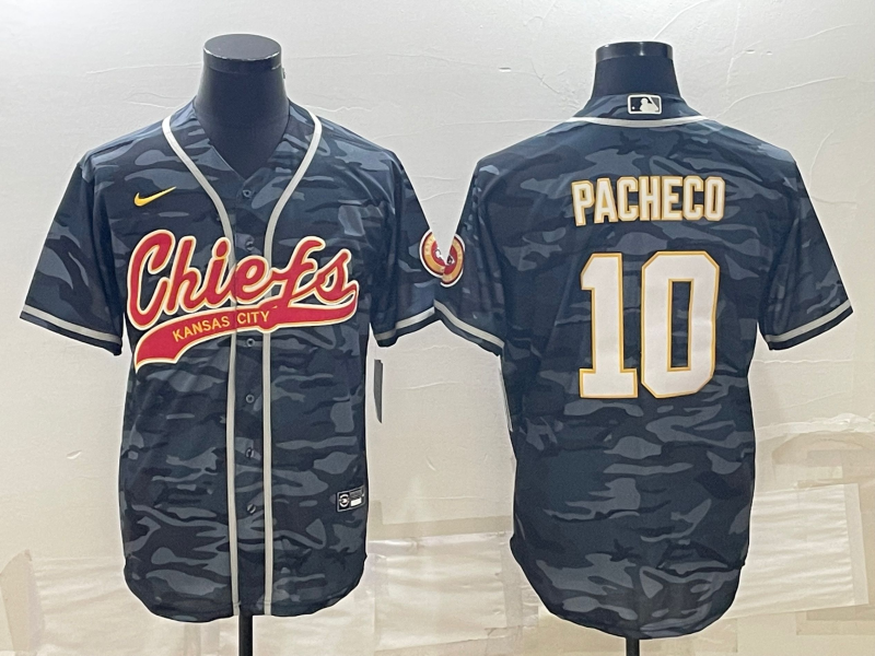 Men's Kansas City Chiefs Isiah Pacheco Grey Camouflage Game Jersey Joint Edition football jersey product view 1