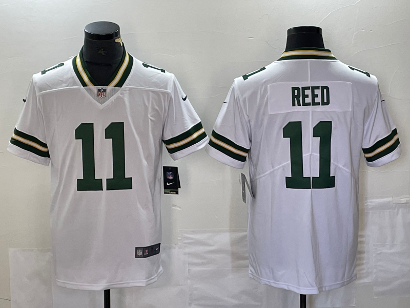 Men's Green Bay Packers Jayden Reed White Player Game Jersey football jersey product view 1