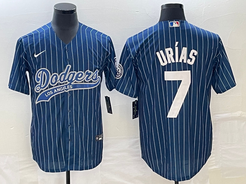 Men's Los Angeles Dodgers Julio Urias #7 Blue Player Jersey1 Joint Edition baseball jersey product view 1