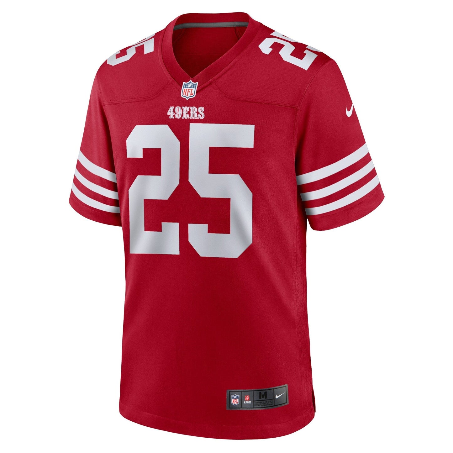 Elijah Mitchell San Francisco 49ers Team Game Jersey - Scarlet football jersey product view 2