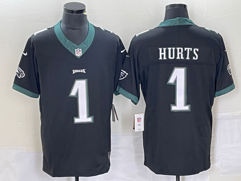 Men's Philadelphia Eagles Jalen Hurts Black Game Jersey football jersey product view 1