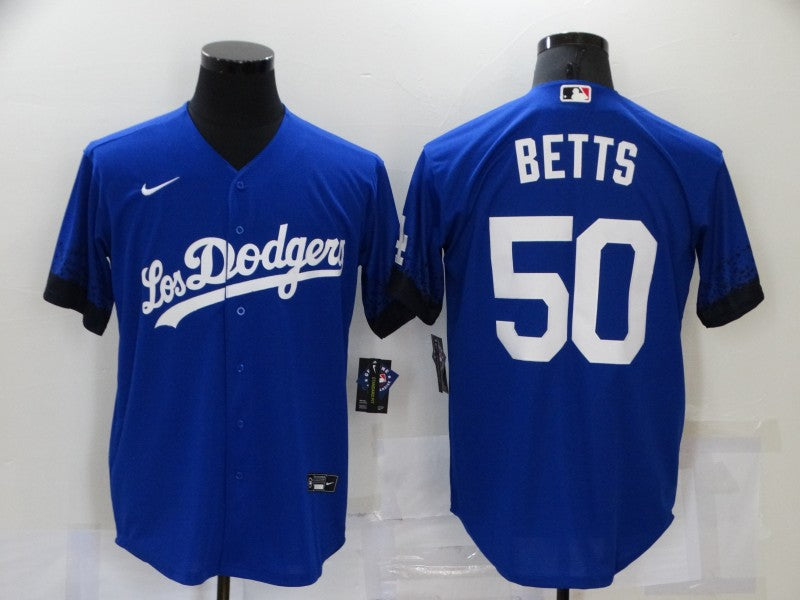 Men's Los Angeles Dodgers Mookie Betts #50 Blue Stitched Jersey1 baseball jersey product view 1