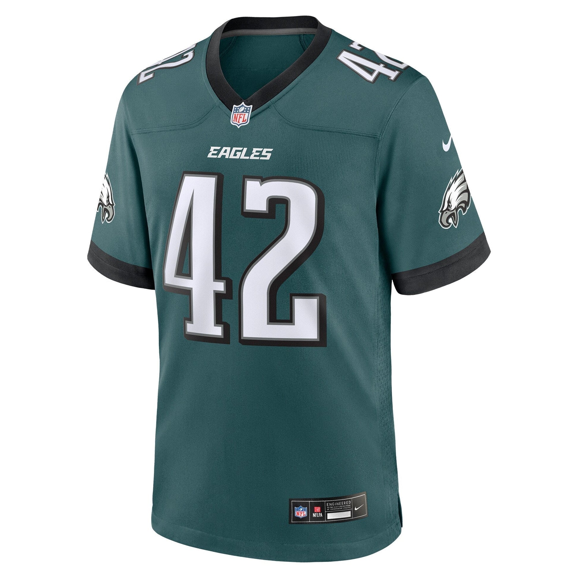 Oren Burks Philadelphia Eagles Game Jersey - Midnight Green football jersey product view 2