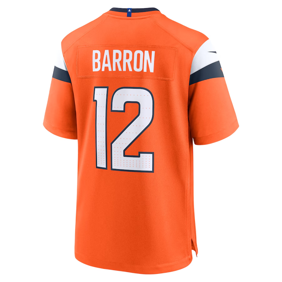 Men's Denver Broncos Jahdae Barron Orange 2025 NFL Draft First Round Pick Game Jersey football jersey product view 3