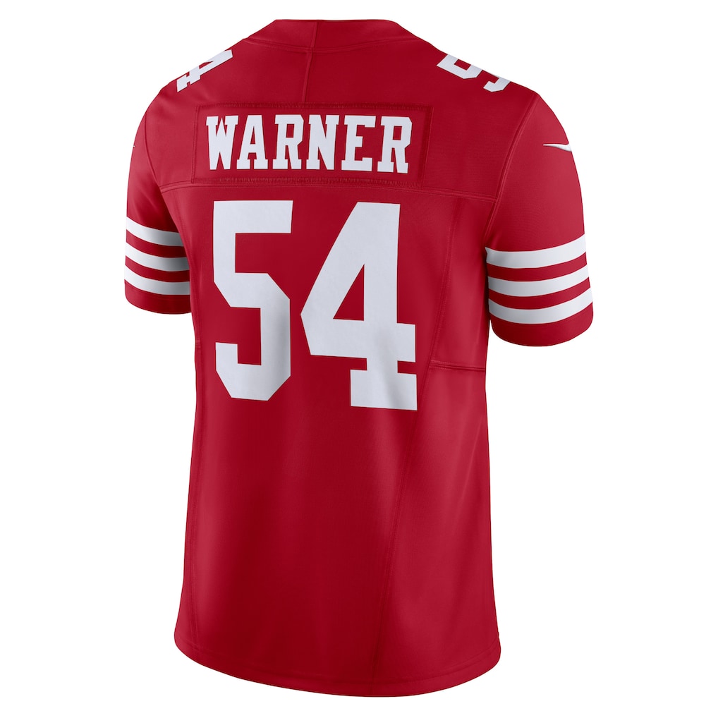 SF.49ers #54 Fred Warner Scarlet Vapor F.U.S.E. Limited Jersey football jersey product view 1