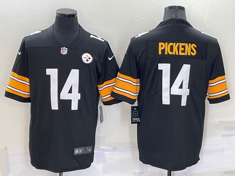 Men's Pittsburgh Steelers George Pickens #14 Black Game Jersey1 football jersey product view 1