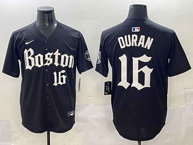 Men's Boston Red Sox Jarren Duran #16 Black Replica Player Jersey baseball jersey product view 1
