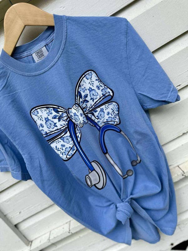 Blue Chino Stethoscope Bow Dtf T Shirt Unisex T-shirt, Sweatshirt, Hoodie, Long Sleeve Tee - T-Shirt, Sweatshirt, Hoodie