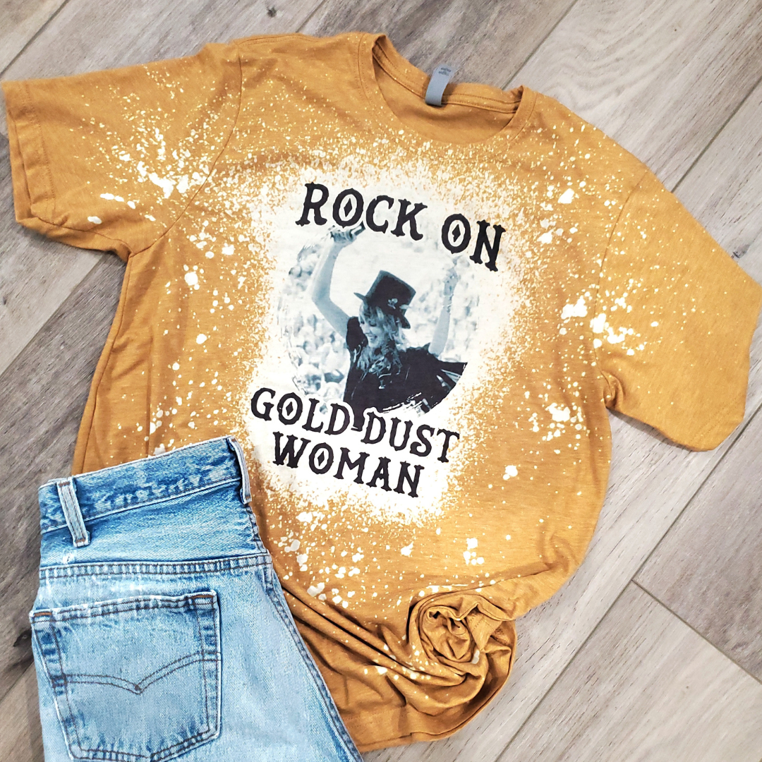 Rock On Gold Dust Woman  Graphic Tee Unisex T-shirt, Sweatshirt, Hoodie, Long Sleeve Tee - T-Shirt, Sweatshirt, Hoodie