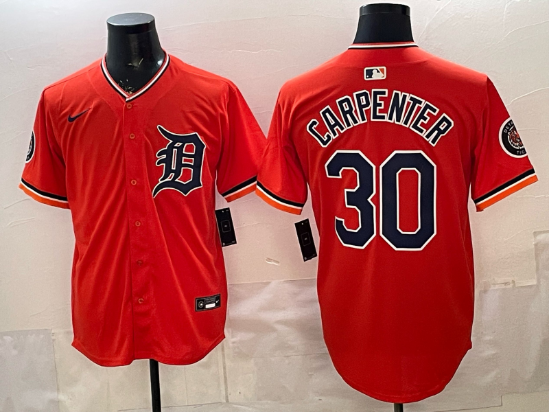 Men's Detroit Tigers Kerry Carpenter #30 Orange Player Jersey baseball jersey product view 1