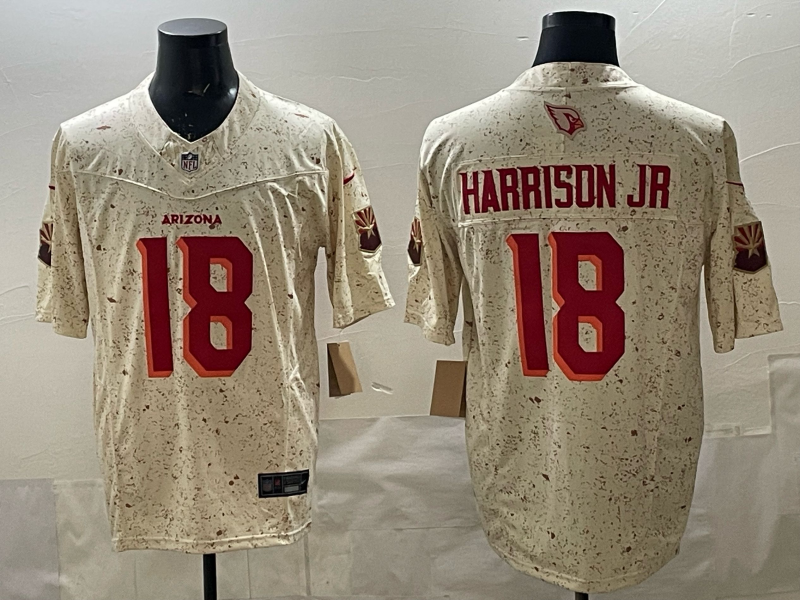 Men's Arizona Cardinals Marvin Harrison Jr. #18 Natural 2025 Rivalries Collection Limited Jersey football jersey product view 1