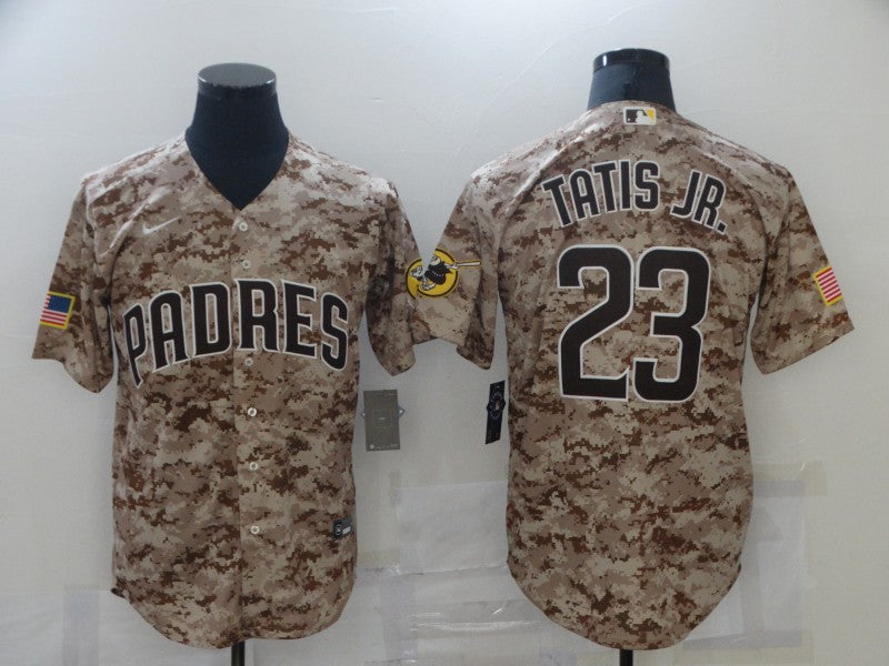 Men's San Diego Padres Fernando Tatis Jr. #23 Camouflage Stitched Jersey baseball jersey product view 1