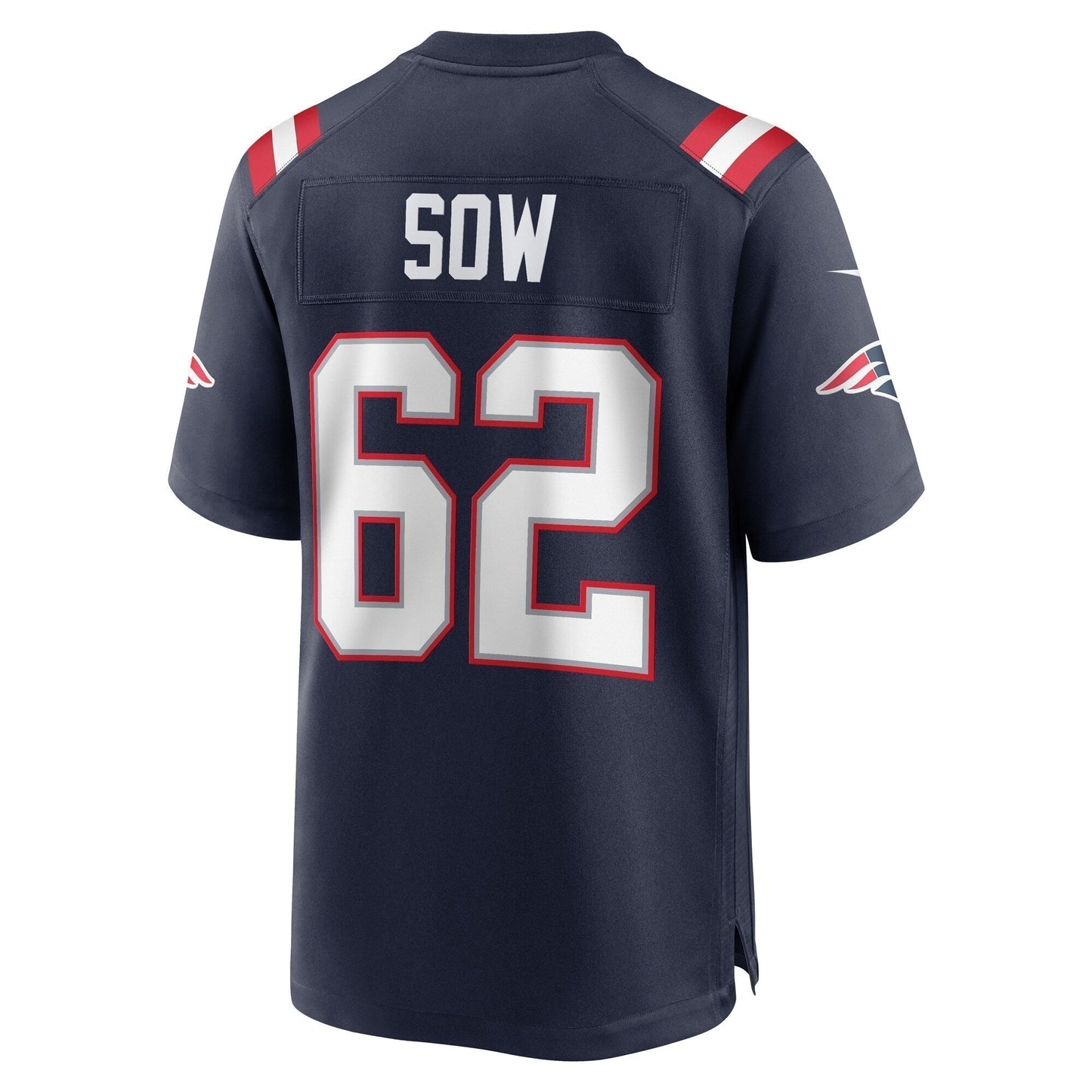 Sidy Sow New England Patriots Team Game Jersey - Navy football jersey product view 3