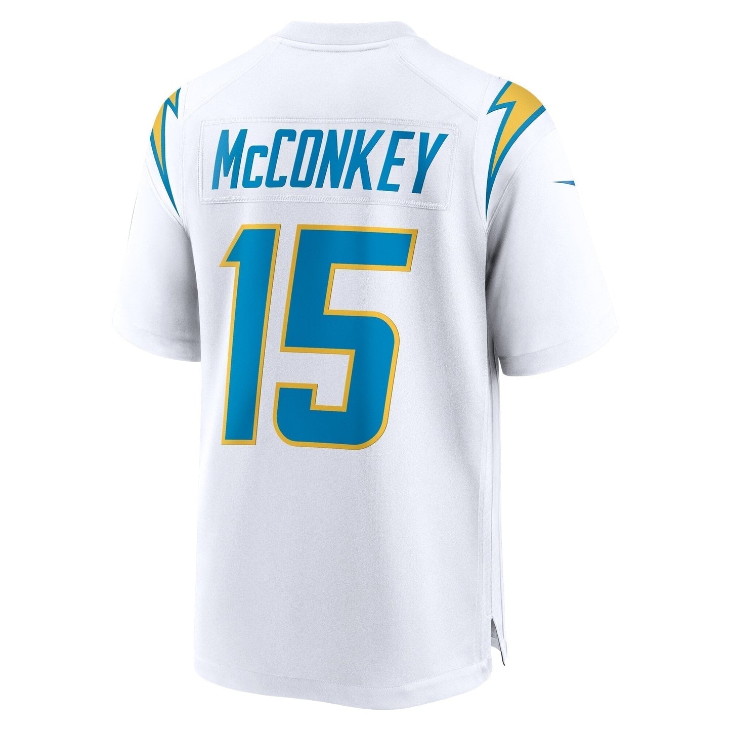 Ladd McConkey Los Angeles Chargers Game Jersey - White football jersey product view 3