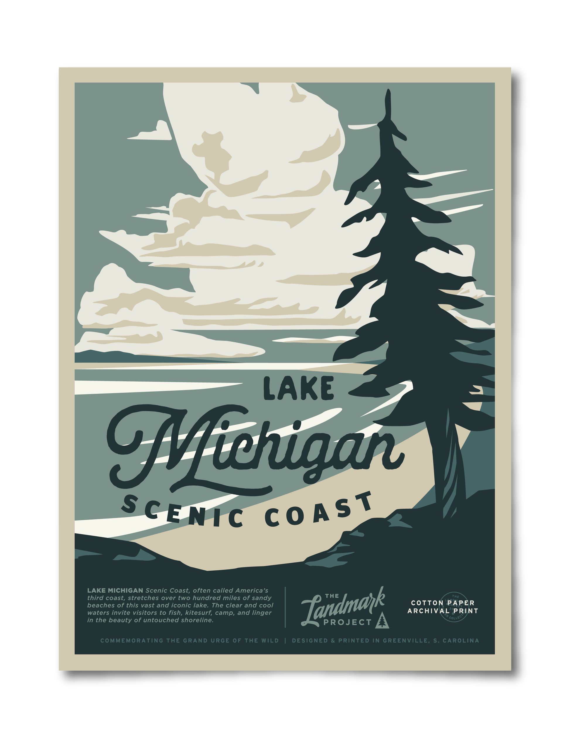 Lake Michigan Poster Unisex T-shirt, Sweatshirt, Hoodie, Long Sleeve Tee - T-Shirt, Sweatshirt, Hoodie