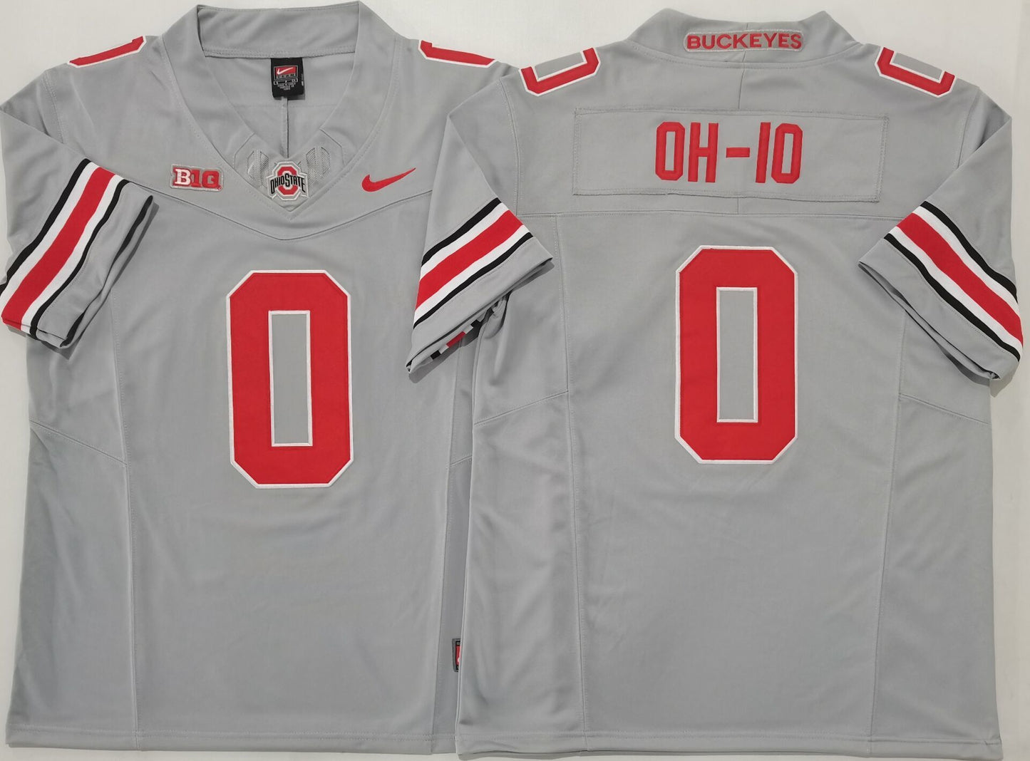 Men's Ohio State Buckeyes OH-10 Gray Player Game Jersey sports jersey product view 1