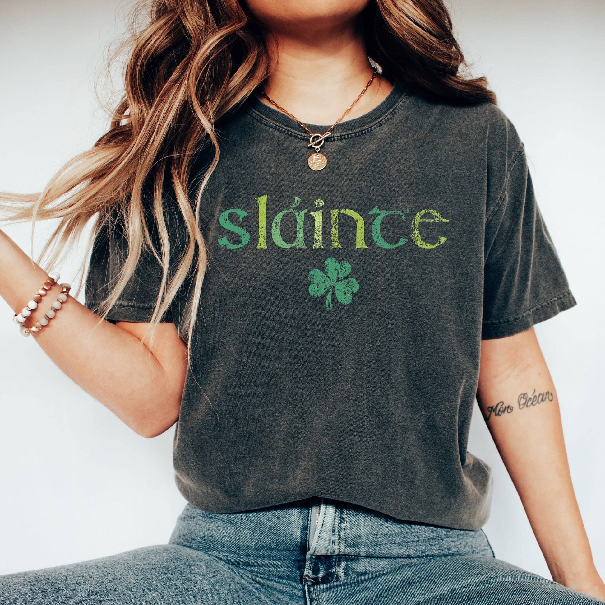Slainte Lucky St Patricks Day Shamrock Funny Irish Shirt Unisex T-shirt, Sweatshirt, Hoodie, Long Sleeve Tee - T-Shirt, Sweatshirt, Hoodie