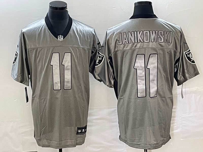 Men's Las Vegas Raiders Sebastian Janikowski #11 Gray Game Jersey1 football jersey product view 1