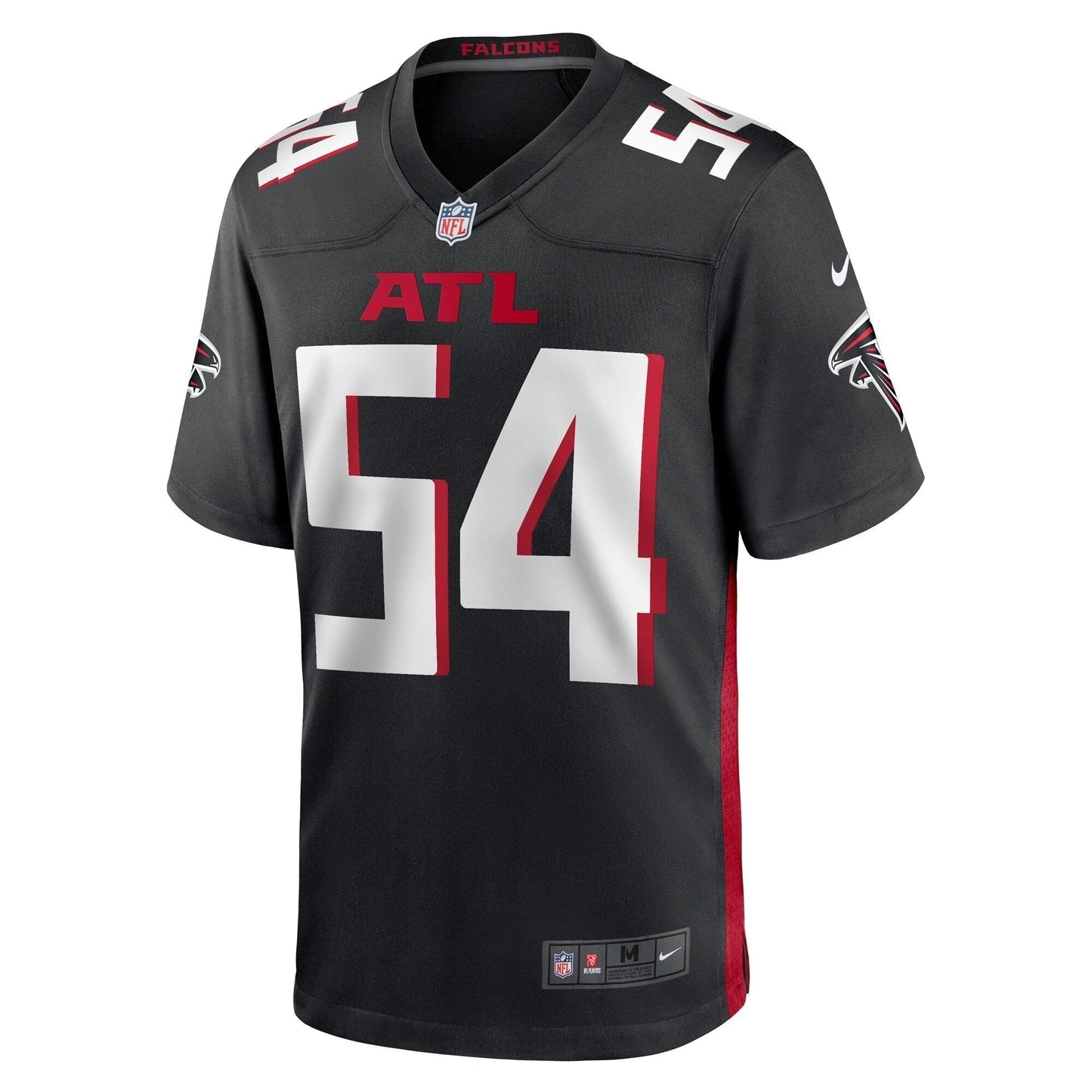 Justin Shaffer Atlanta Falcons Game Jersey - Black football jersey product view 2