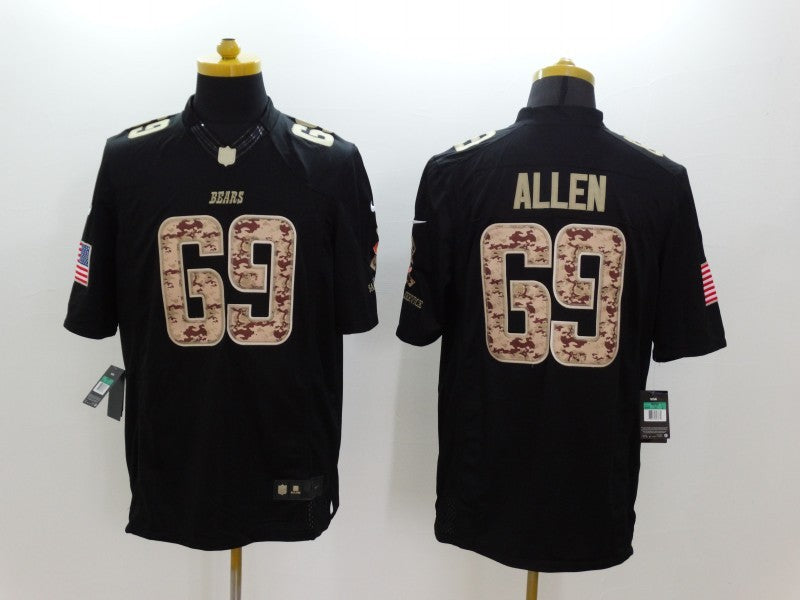 Men's Chicago Bears Jared Allen #69 Black Game Player Jersey1 football jersey product view 1