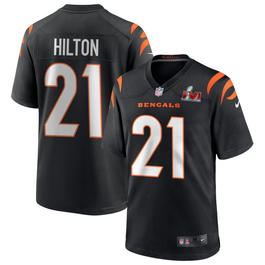 Mike Hilton Cincinnati Bengals Super Bowl LVI Game Jersey - Black football jersey product view 1
