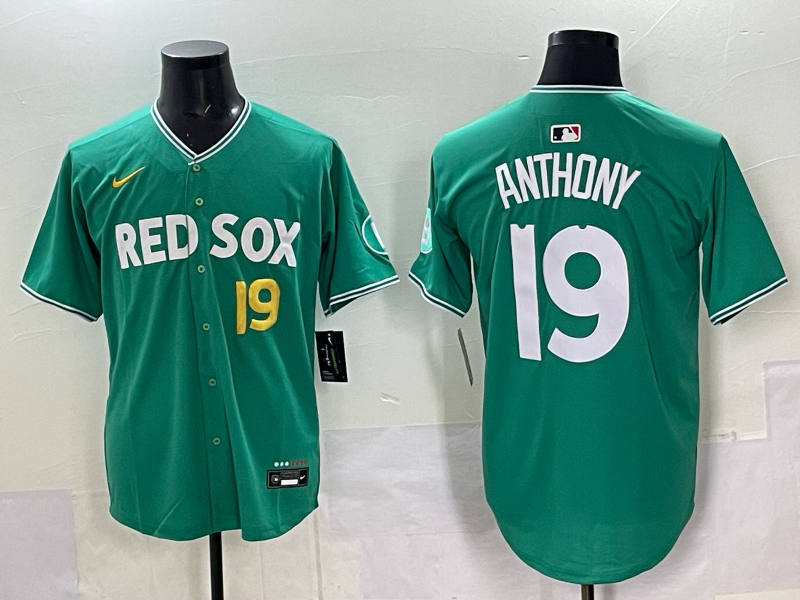 Men's Boston Red Sox Roman Anthony Green 2025 City Connect Replica Player Jersey baseball jersey product view 1