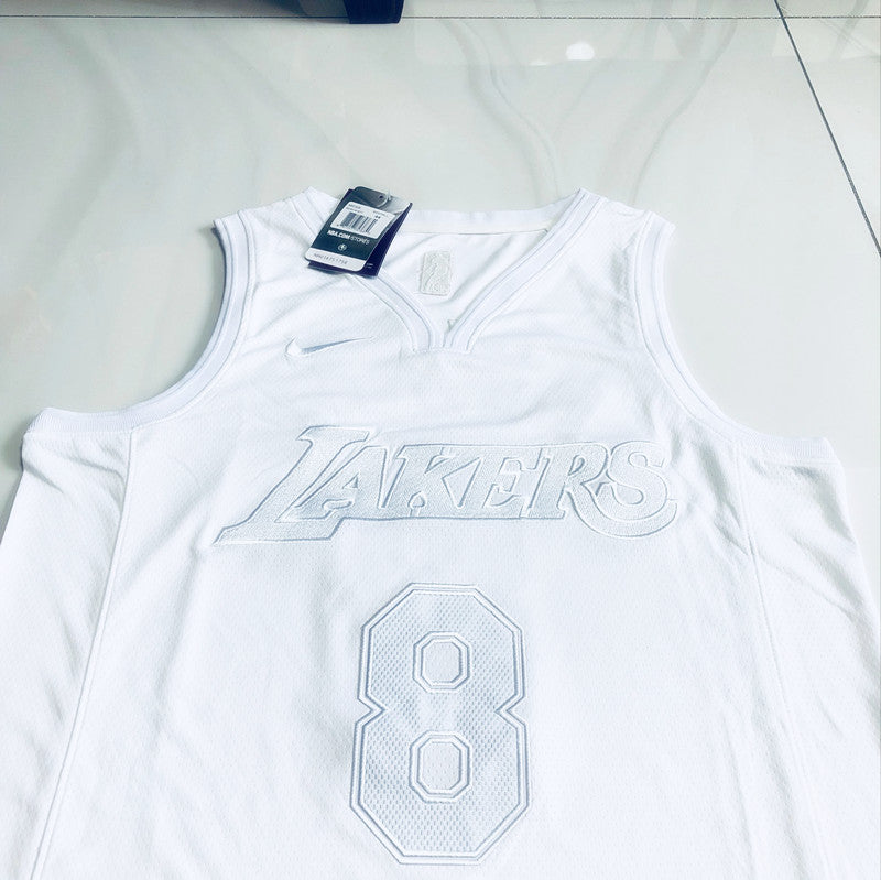Kobe Bryant's all white #8 jersey basketball jersey product view 3