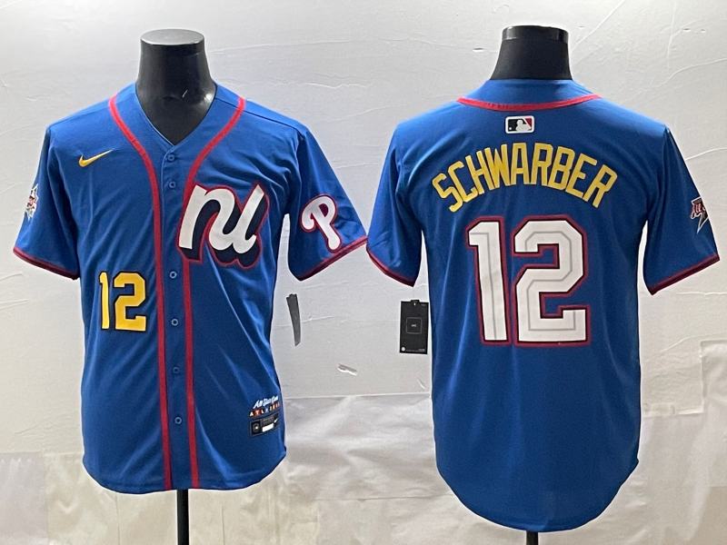 Men's National League Kyle Schwarber #12 Blue 2025 All-Star Edition Limited Player Jersey baseball jersey product view 1
